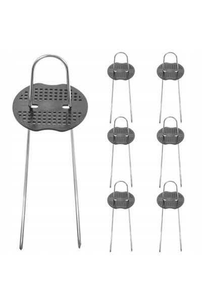 Other SET DE 6 ȚĂRȚUȚE DE GRĂDINĂ DE 15 CM CU ȘAIBĂ PENTRU FIXAREA AGRO-TEXTI...
