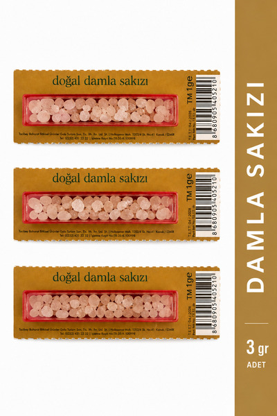 sultanbahçe Doğal Damla Sakızı 3 gr (1 gr x 3 Adet) - Yöresel Yemeklik ve Kah...