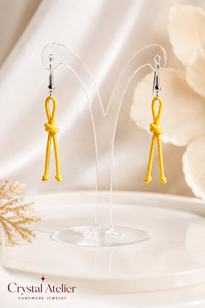 Crystal Atelier Yellow String Earrings Handmade Bohemian Dangle Earrings for ...