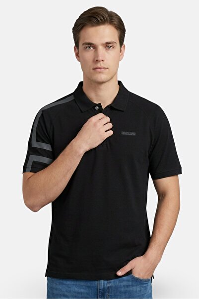 Nordland Men Regular Fit Short Sleeve Brand Polo Shirt, Black