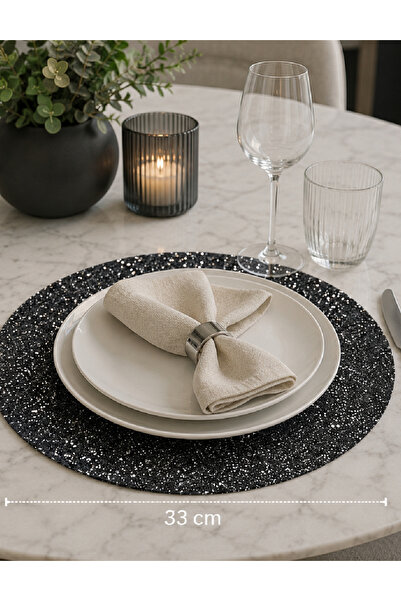 Evendi Servetel de masa decorativ, Negru