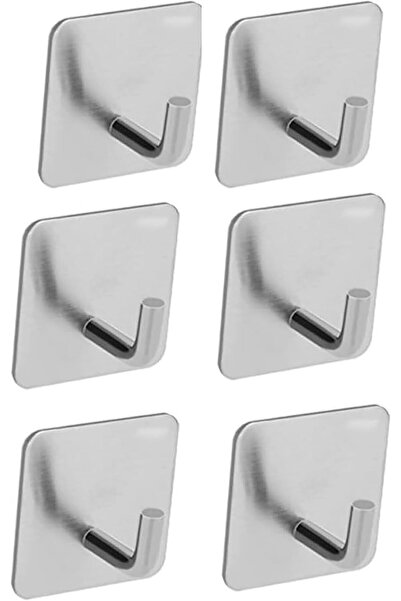 Arabest Self-Adhesive Hooks,Stainless Steel,Anti-Rust,Waterproof,6-Pack,for K...