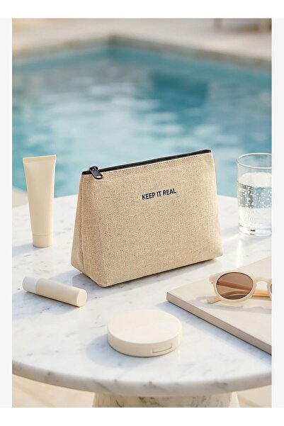 Ocean Home Textile Textile Thermal Insulated Jute Linen Makeup Bag 19 X 13 X ...