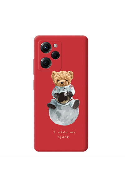 Other Xiaomi Poco X5 Pro Bear in space Red Colored Silicone TPU Θήκη