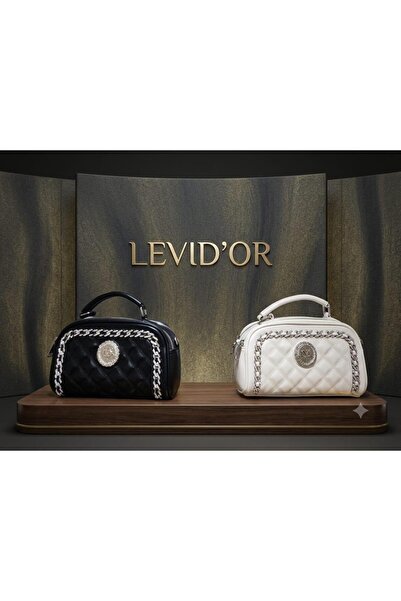 Levidor El ve Omuz Çantası Zincir Detaylı Metal Aksesuarlı Şık Çanta