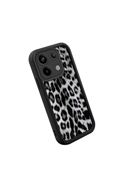 CASEVIBE Redmi Note 13 Pro 5G Uyumlu Şık Leopar Baskılı Siyah Kenarlı Telefon...