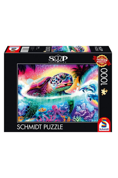 Schmidt Puzzle 1000 piese - Broască țestoasă neon, Sheena
