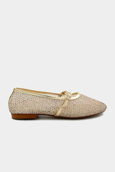 LAMİNTA Marcus Mesh Detailed Women's Hologram Ballerinas