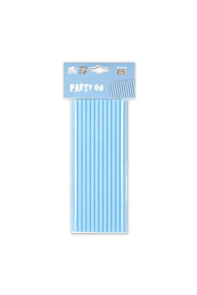 MC Micostore Blue straws 20cm, PartyGo, DE0084, Top Bottom Set of 25 pieces