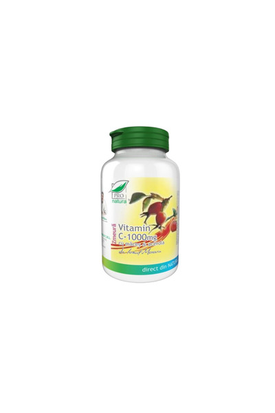 MEDICA Vitamina C 1000mg cu Macese si Acerola (Aroma de Zmeura) 60cpr
