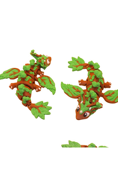 Eva Prints Set Ou Dragon Padure cu Mini Dragon Articulat Printat 3D in Romania, Forest Guardian, Cadou pentru Colectionari