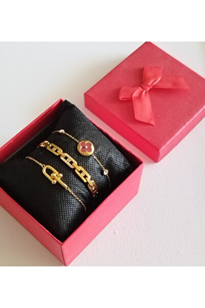 Glamour Galore High-End Three-Piece Bracelet Set