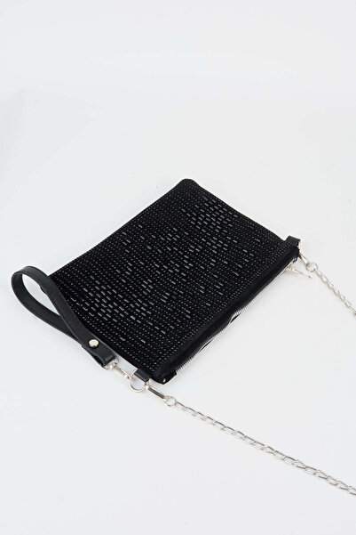 Vivaq Γυναικεία τσάντα χειρός και clutch με κάθετο λουράκι αστραγάλου από μαύ...
