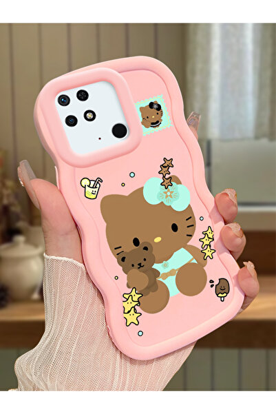 Hontinga Redmi 10C Uyumlu Kılıf kamera koruyucu Pembe Silikon Couple Telefon ...