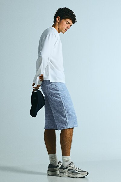 Bershka Dokulu super baggy fit denim bermuda