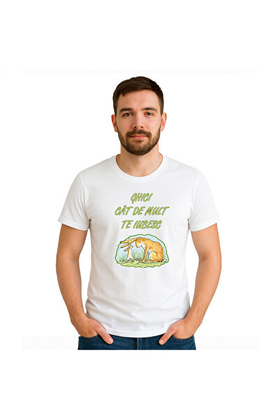 OEM Tricou barbat Ghici cat de mult TE IUBESC , 100%bumbac