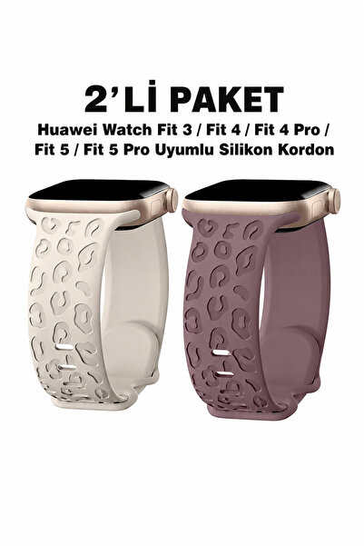 Dexmon Huawei Watch Fit 3 / Fit 4 / Fit 4 Pro / Fit 5 / Fit 5 Pro Uyumlu Leop...
