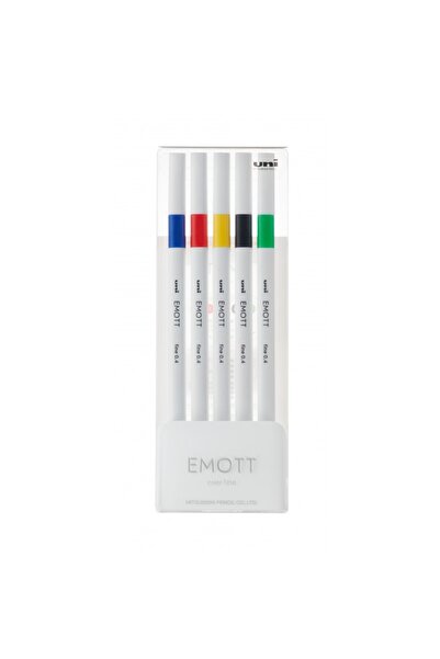 MC Micostore Fineliner UNI EMOTT PEM-SY, 0.4mm, NO.1, set 5 culori intense