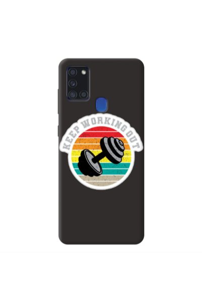 Other Samsung A21S Keep working out Black Colored Silicone TPU Θήκη