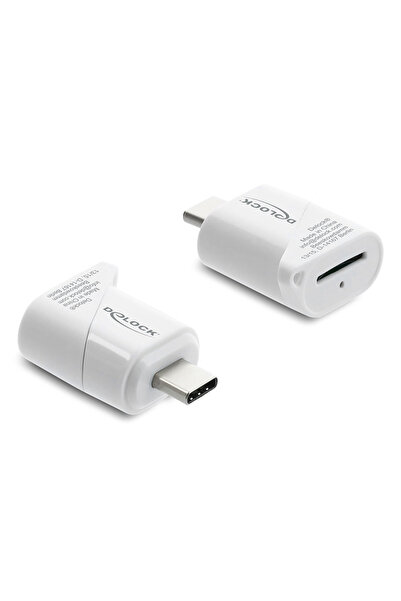 DELOCK card reader 91427 για micro SD, USB-C σύνδεση, 5Gbps, λευκό