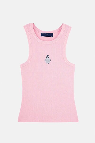 Reflect Studio Yavru Emperor Penguin Ribbed Halter Neck Tank Top - Pink