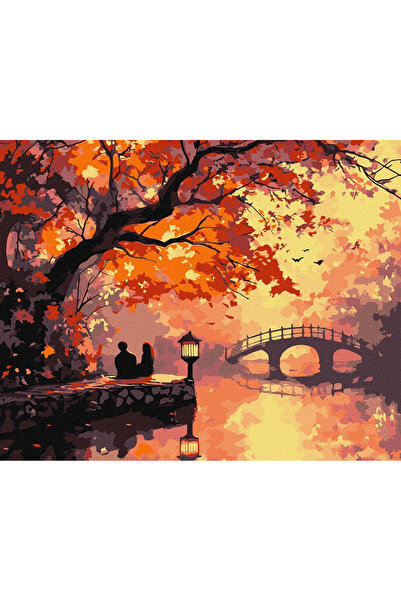 ideyka Set pictura pe numere Jesienna Idylla, panza 40x50 cm, set complet cu ...