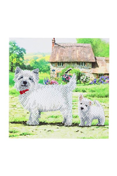 OEM Set creativ tablou cu cristale, Catei Westie, 18x18cm, Craft Buddy