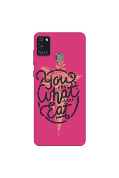 Other Samsung A21S You are What You Eat Fuchsia Colored Silicone TPU Θήκη