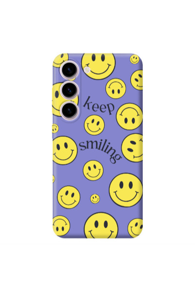 Other Samsung S23 Plus Keep Smiling Purple Colored Silicone TPU Θήκη