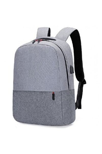 OEM Laptop backpack, unisex, grey, USB cable, waterproof, 43x30x14