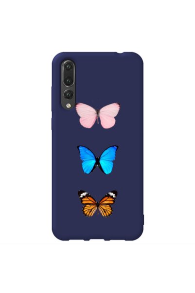 Other Huawei P20 Pro Triple Butterfly Dark blue Colored Silicone TPU Θήκη
