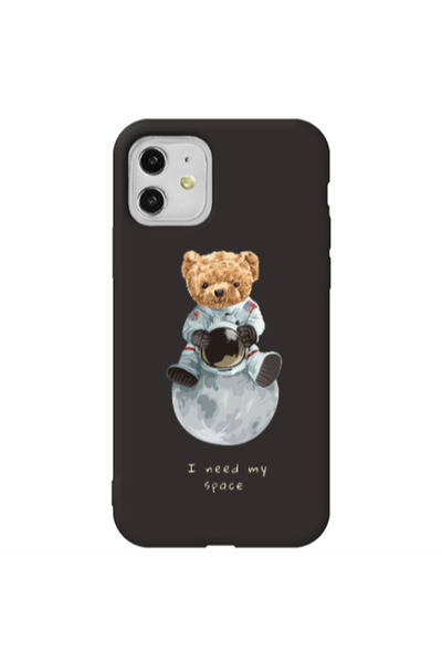 Other Apple iPhone 11 Bear in space Black Colored Silicone TPU Θήκη