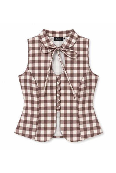 Kedi Fashion Ekose desen bluz