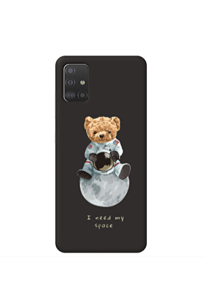 Other Samsung A51 Bear in space Black Colored Silicone TPU Θήκη