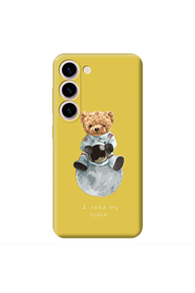 Other Samsung S23 Plus Bear in space Yellow Colored Silicone TPU Θήκη