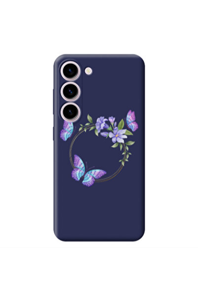 Other Samsung S23 Butterfly on the ring Dark Grey Colored Silicone TPU Θήκη