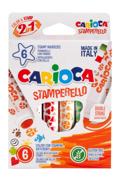Dağtaş Kırtasiye Carioca Stamperello Washable Felt Tip Crayons Pack of 6