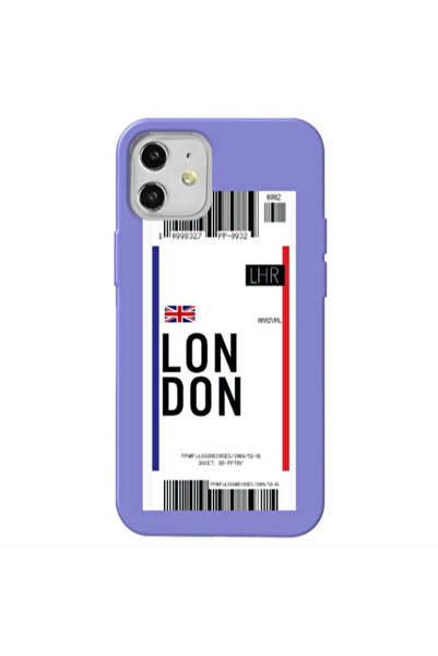 Other Apple iPhone 12 London Arrival Purple Colored Silicone TPU Θήκη