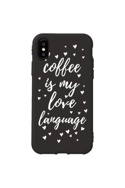 Other Apple iPhone Xs Max Coffe is my love language Black Colored Silicone TP...