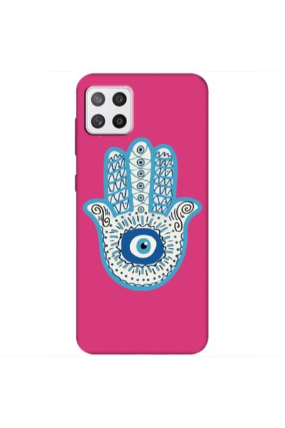 Other Samsung A22 5G Evil eye bead in hand Fuchsia Colored Silicone TPU Θήκη