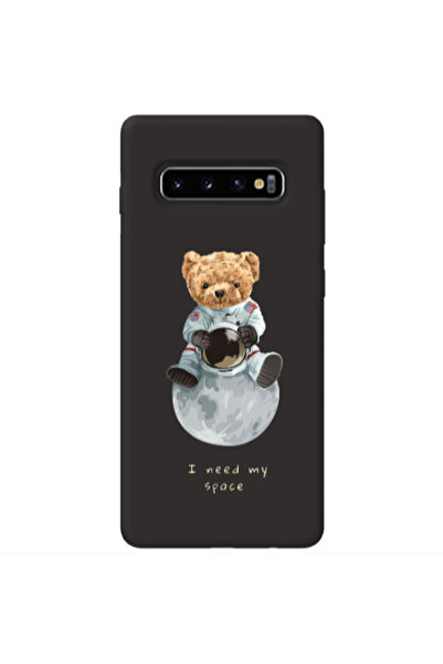 Other Samsung S10 Bear in space Black Colored Silicone TPU Θήκη