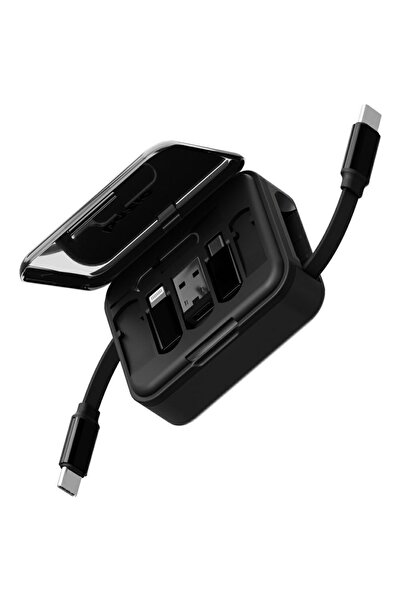 Energea Bazic Loop 5-σε-1 Ανασυρόμενο Καλώδιο USB-C 60W 1μ Μαύρο