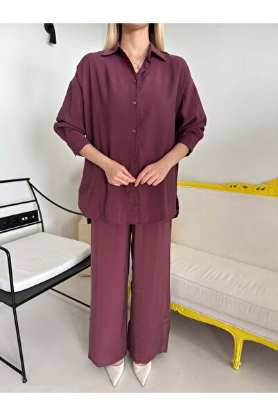 Bade Butik Burgundy Sofia Shirt Pants