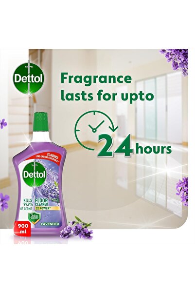 Dettol Antibacterial Power Floor Cleaner liquid, Lavender, 900ml, multi action floor cleaning detergant