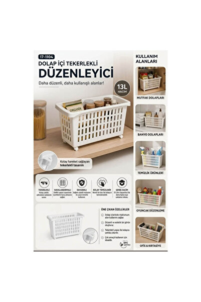 Piev Multi-Functional Rolling Cabinet Storage and Organization Cart