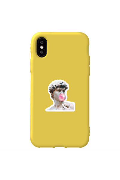 Other Apple iPhone Xs Bubble Yellow Colored Silicone TPU Θήκη