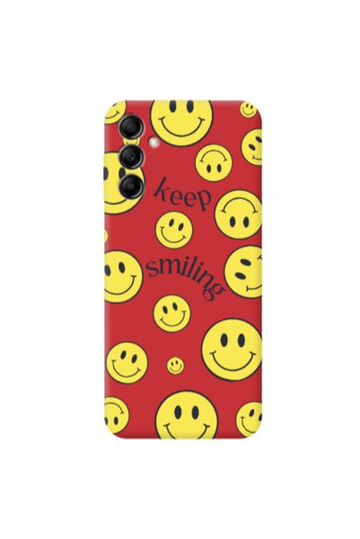 Other Samsung A14 5G Keep Smiling Red Colored Silicone TPU Θήκη
