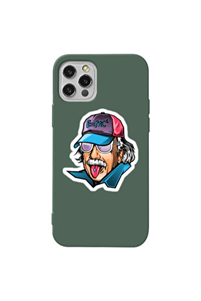 Other Apple iPhone 12 Pro Einstein Dark Green Colored Silicone TPU Θήκη