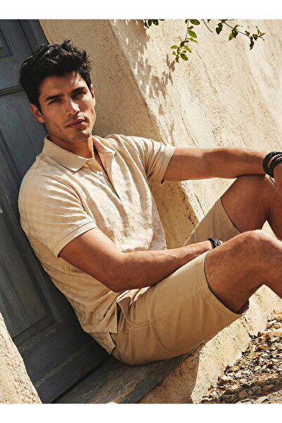 Iconic Men Short Sleeves Checked Polo T-shirt