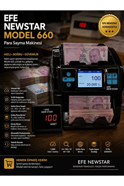 Keyfi Sepet 660 Profesyonel Para Sayma Makinesi UV MG IR MT DD Sahte Para Tes...